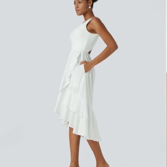 HALARA White High Low Dress - Picture 3 of 7